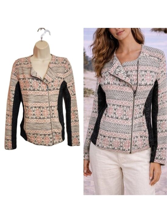 Lucky Brand Jackets & Blazers - Lucky Brand Asymmetrical Zip Tribal Knit Sweater Jacket Small